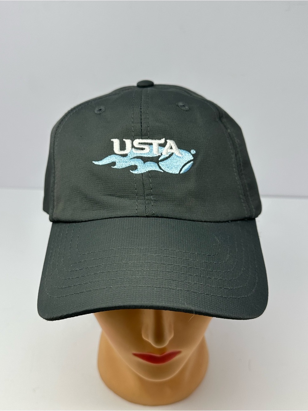 NEW USTA Tennis USTA MEMBER Gray Adjustable Strapback Adult Unisex Hat Cap S6